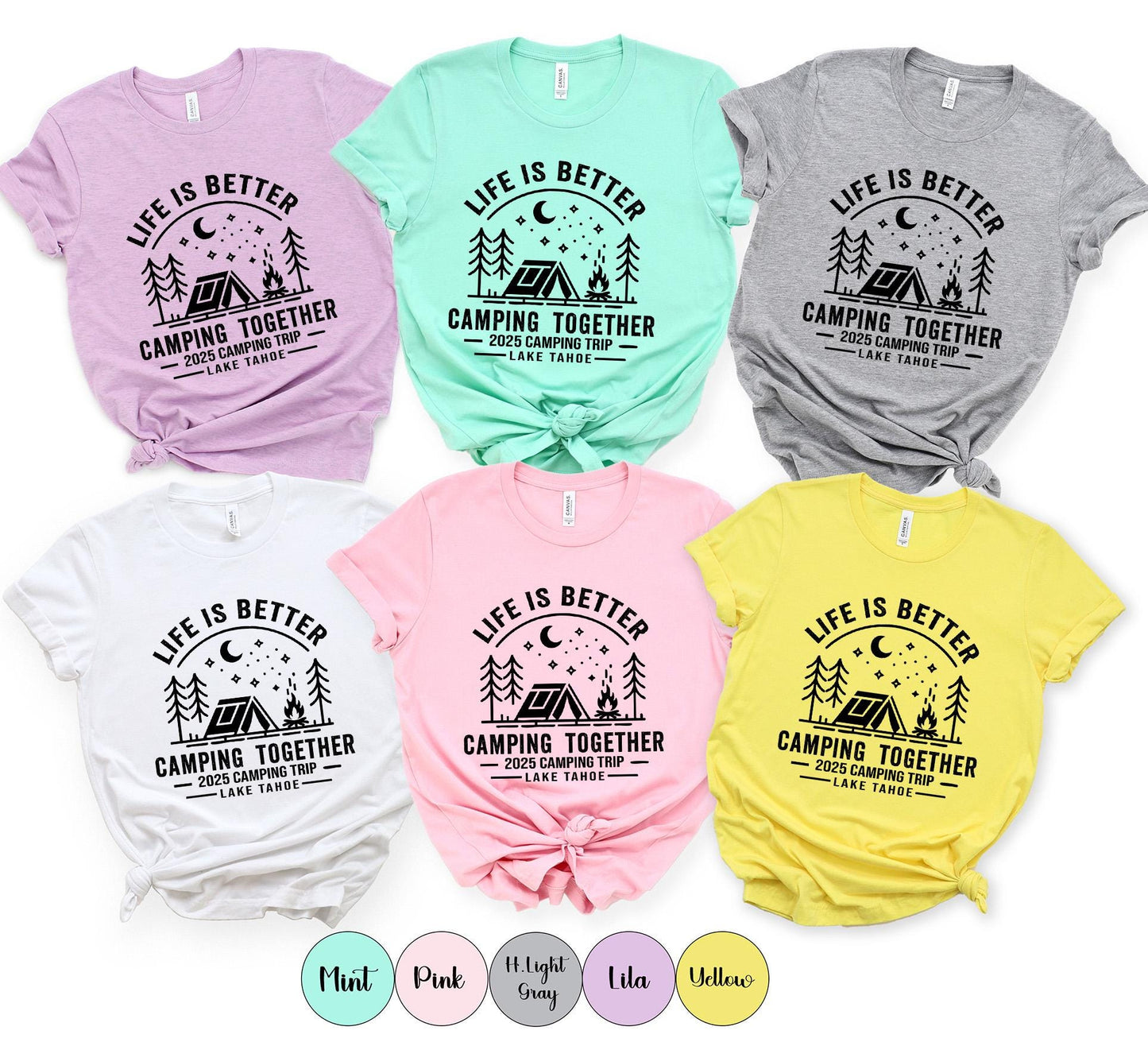 Custom Family Camping Shirts: Personalized Mountain Vacation Matching Tees