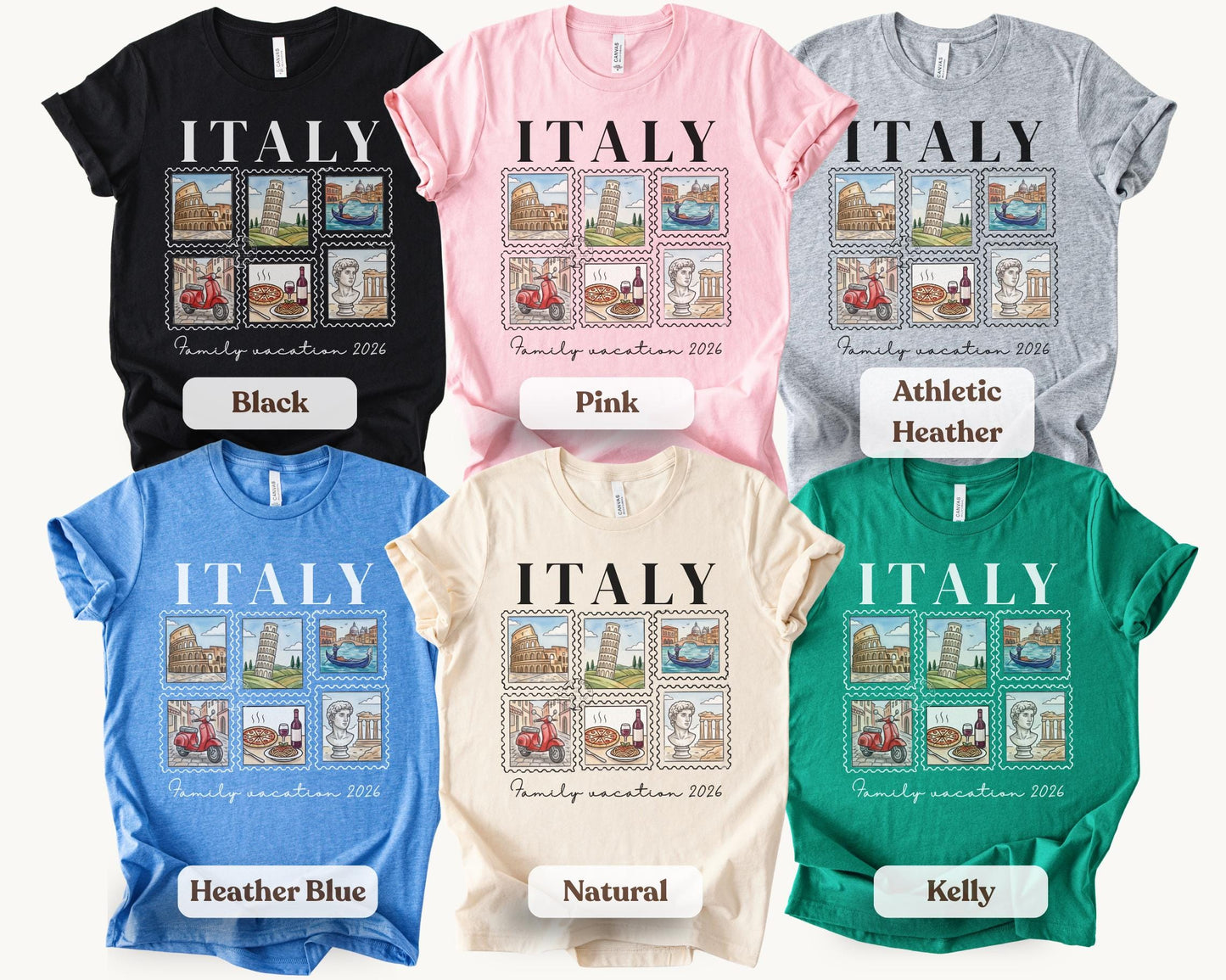 Personalized Italy Family Matching Shirts, Custom Family Vacation T-Shirts, Group Family Trip Shirts, Matching Italy Group Shirts