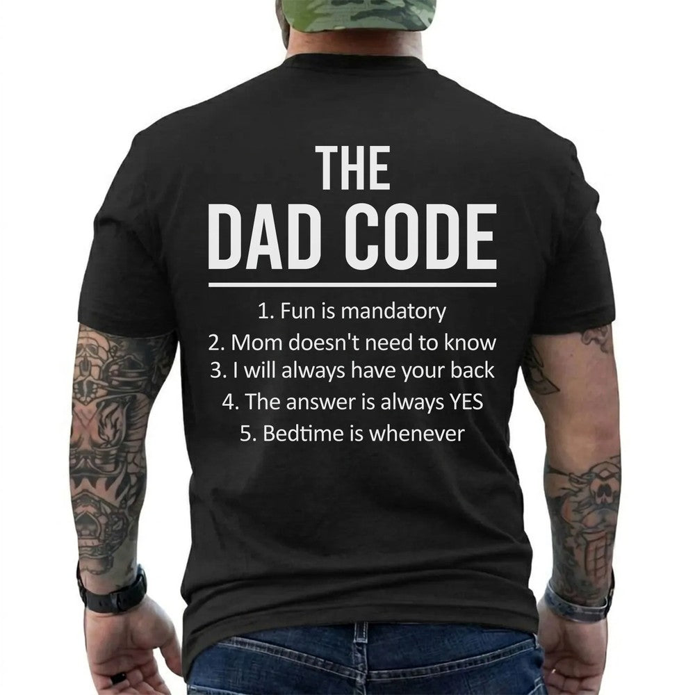 Dad Code T-Shirt – Funny Rules Tee for Fathers – Humor Graphic Shirt