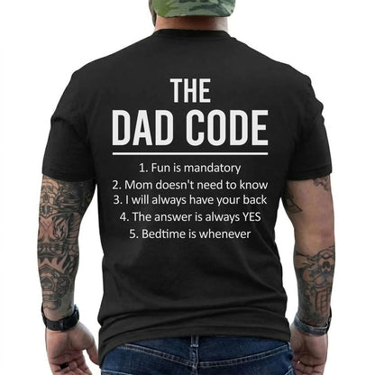 Dad Code T-Shirt – Funny Rules Tee for Fathers – Humor Graphic Shirt