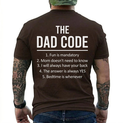 Dad Code T-Shirt – Funny Rules Tee for Fathers – Humor Graphic Shirt