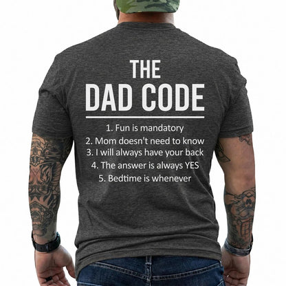 Dad Code T-Shirt – Funny Rules Tee for Fathers – Humor Graphic Shirt