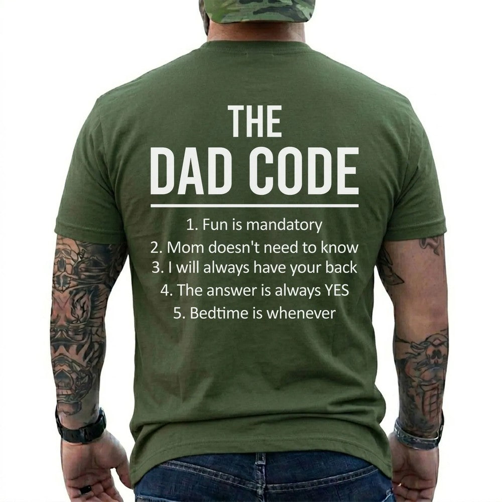 Dad Code T-Shirt – Funny Rules Tee for Fathers – Humor Graphic Shirt