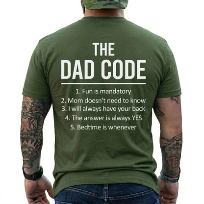 Dad Code T-Shirt – Funny Rules Tee for Fathers – Humor Graphic Shirt