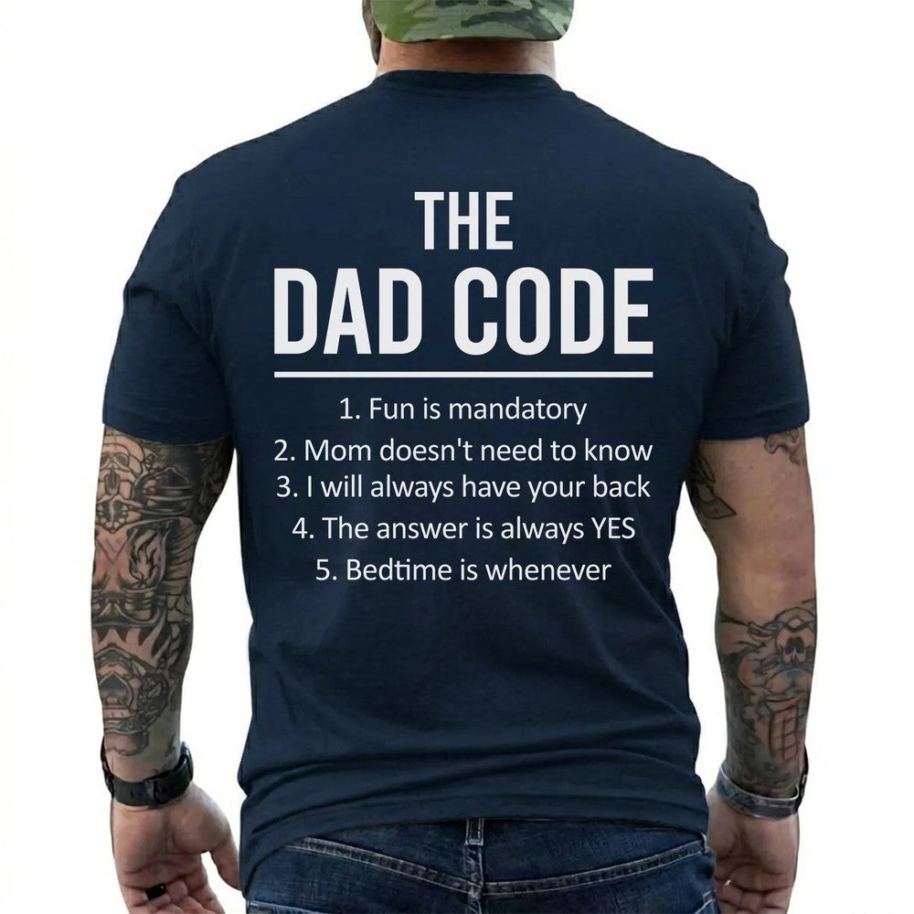 Dad Code T-Shirt – Funny Rules Tee for Fathers – Humor Graphic Shirt
