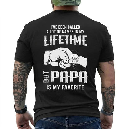 Funny Papa Shirt for Men – “Papa Is My Favorite” Graphic Tee - Father’s Day Gift