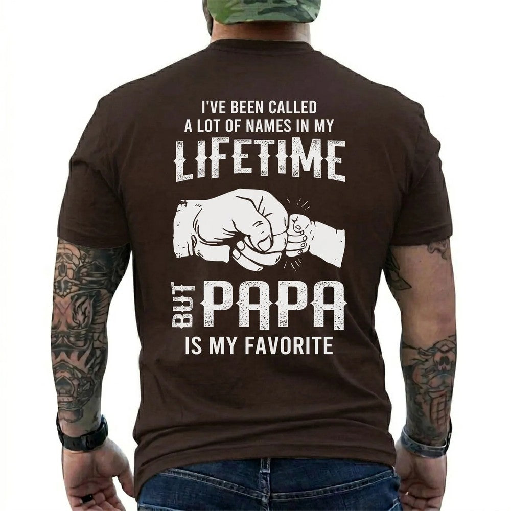 Funny Papa Shirt for Men – “Papa Is My Favorite” Graphic Tee - Father’s Day Gift
