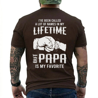 Funny Papa Shirt for Men – “Papa Is My Favorite” Graphic Tee - Father’s Day Gift