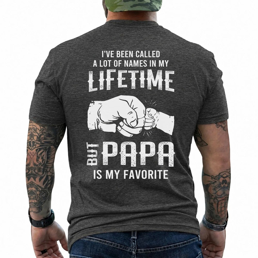 Funny Papa Shirt for Men – “Papa Is My Favorite” Graphic Tee - Father’s Day Gift