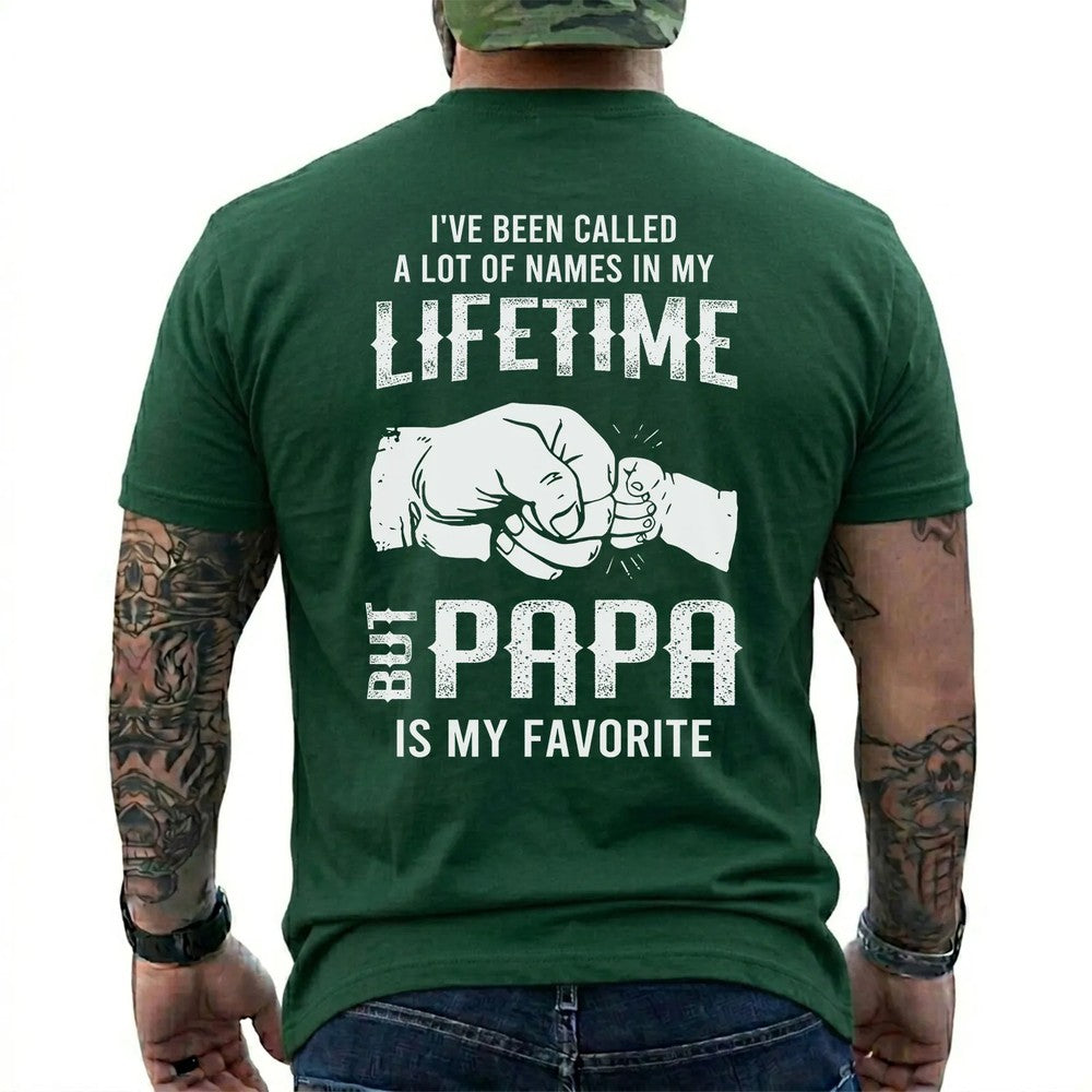 Funny Papa Shirt for Men – “Papa Is My Favorite” Graphic Tee - Father’s Day Gift