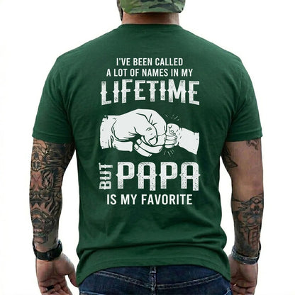 Funny Papa Shirt for Men – “Papa Is My Favorite” Graphic Tee - Father’s Day Gift