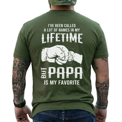 Funny Papa Shirt for Men – “Papa Is My Favorite” Graphic Tee - Father’s Day Gift