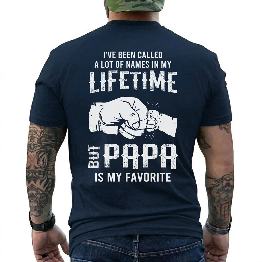 Funny Papa Shirt for Men – “Papa Is My Favorite” Graphic Tee - Father’s Day Gift