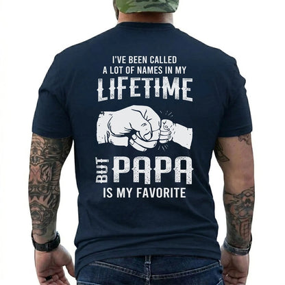 Funny Papa Shirt for Men – “Papa Is My Favorite” Graphic Tee - Father’s Day Gift