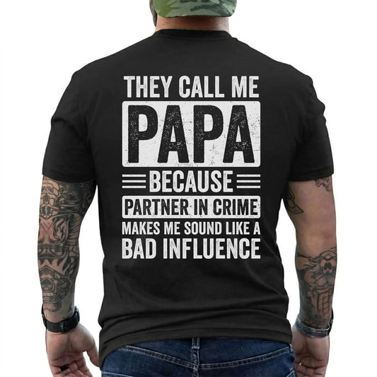 Grandpa Papa Partner in Crime Shirt in Black