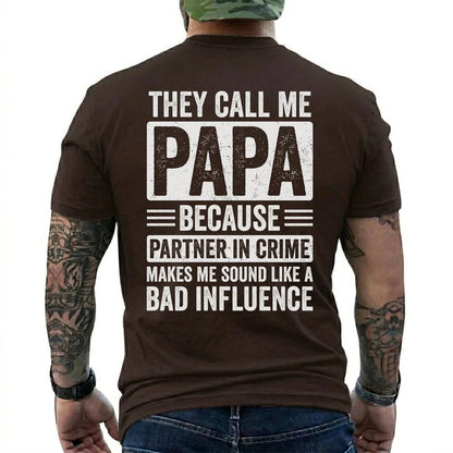 Grandpa Papa Partner in Crime Shirt in Dark Chocolate