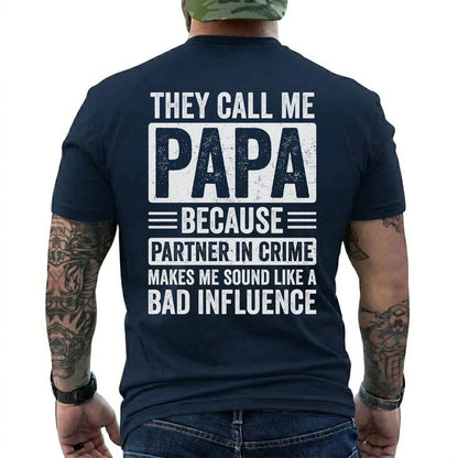 Grandpa Papa Partner in Crime Shirt in Navy