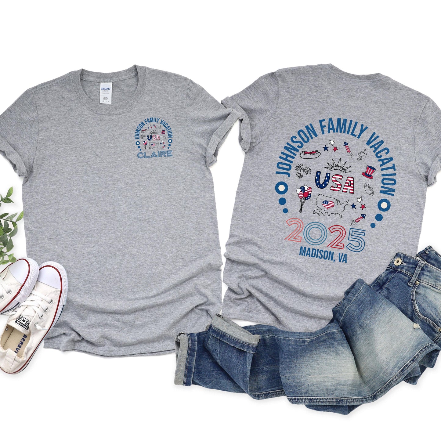 Custom Patriotic Family Vacation Shirts, Matching Group Reunion tee Family Trip 2026 Independence Day Lake Life, 4th of July Camping Cousins