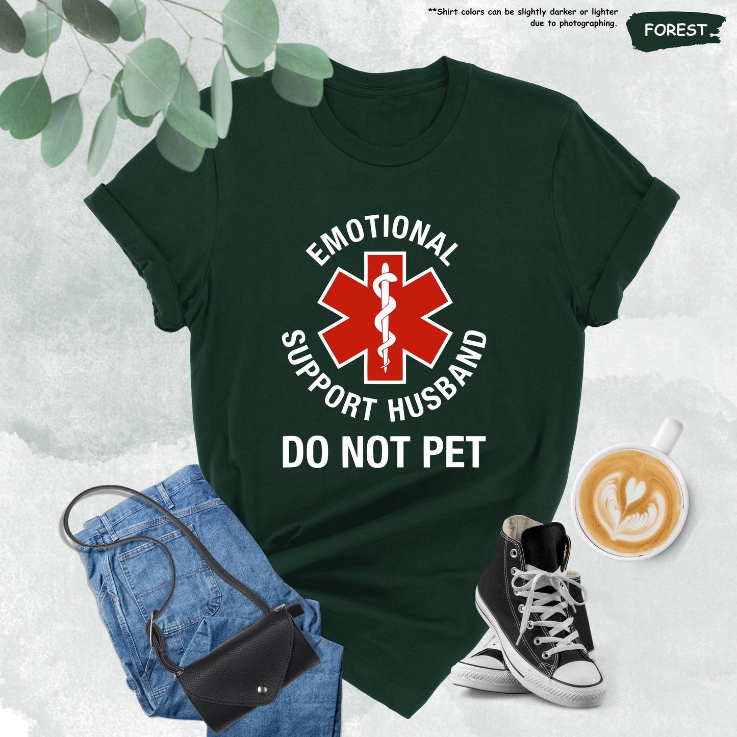 Emotional Support Husband Do Not Pet Shirt | Funny Sarcastic Gift From Wife | Cool Husband Tee