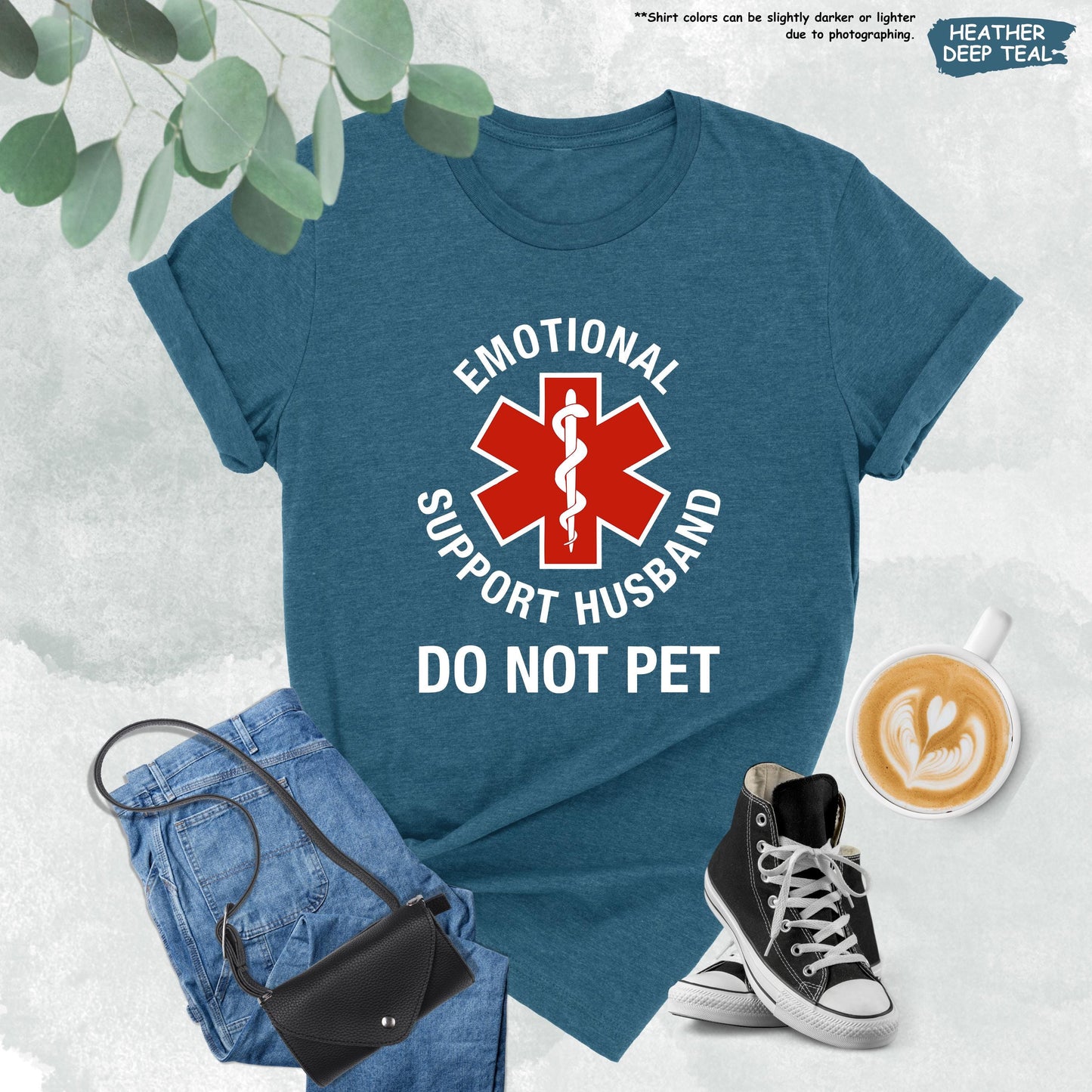 Emotional Support Husband Do Not Pet Shirt | Funny Sarcastic Gift From Wife | Cool Husband Tee