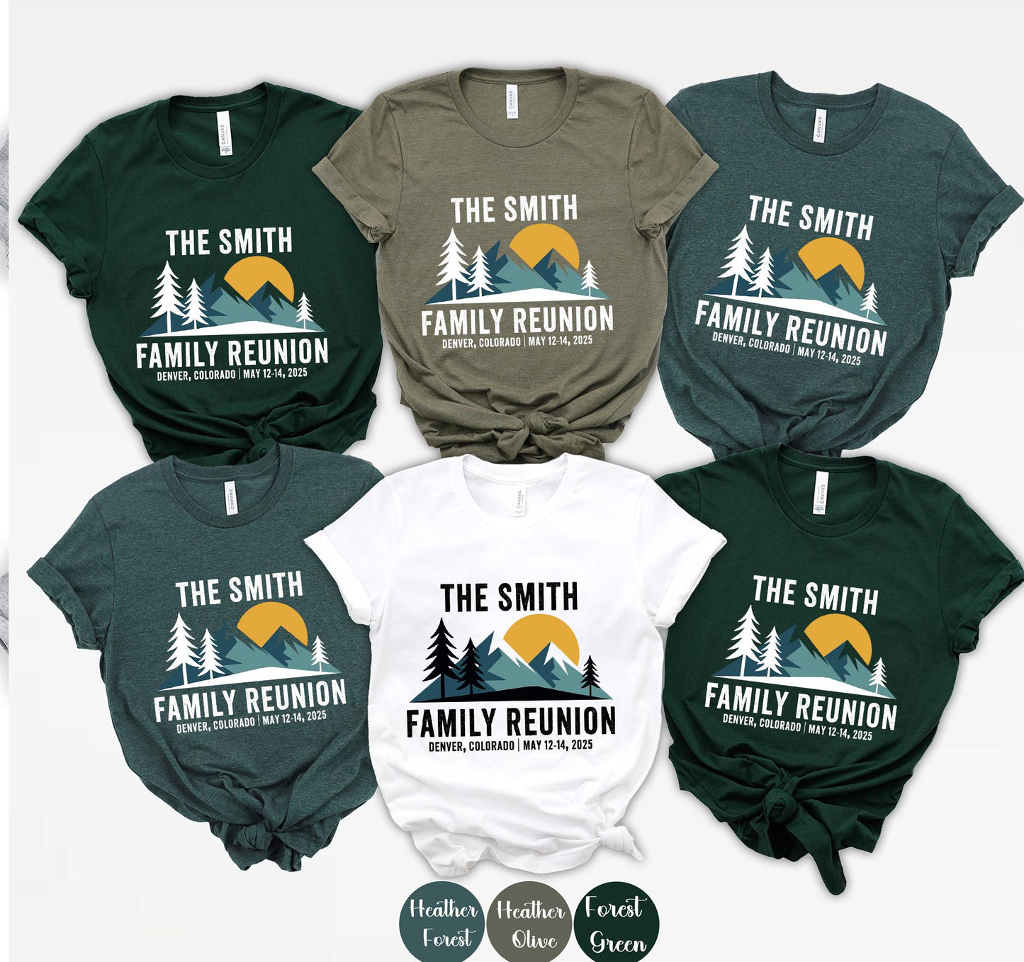 Custom Family Reunion Trip Shirts: Personalized Mountain Vacation Tees