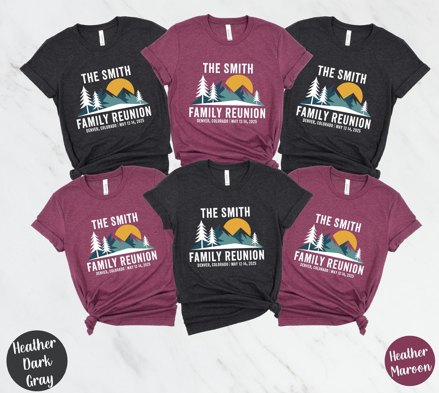 Custom Family Reunion Trip Shirts: Personalized Mountain Vacation Tees