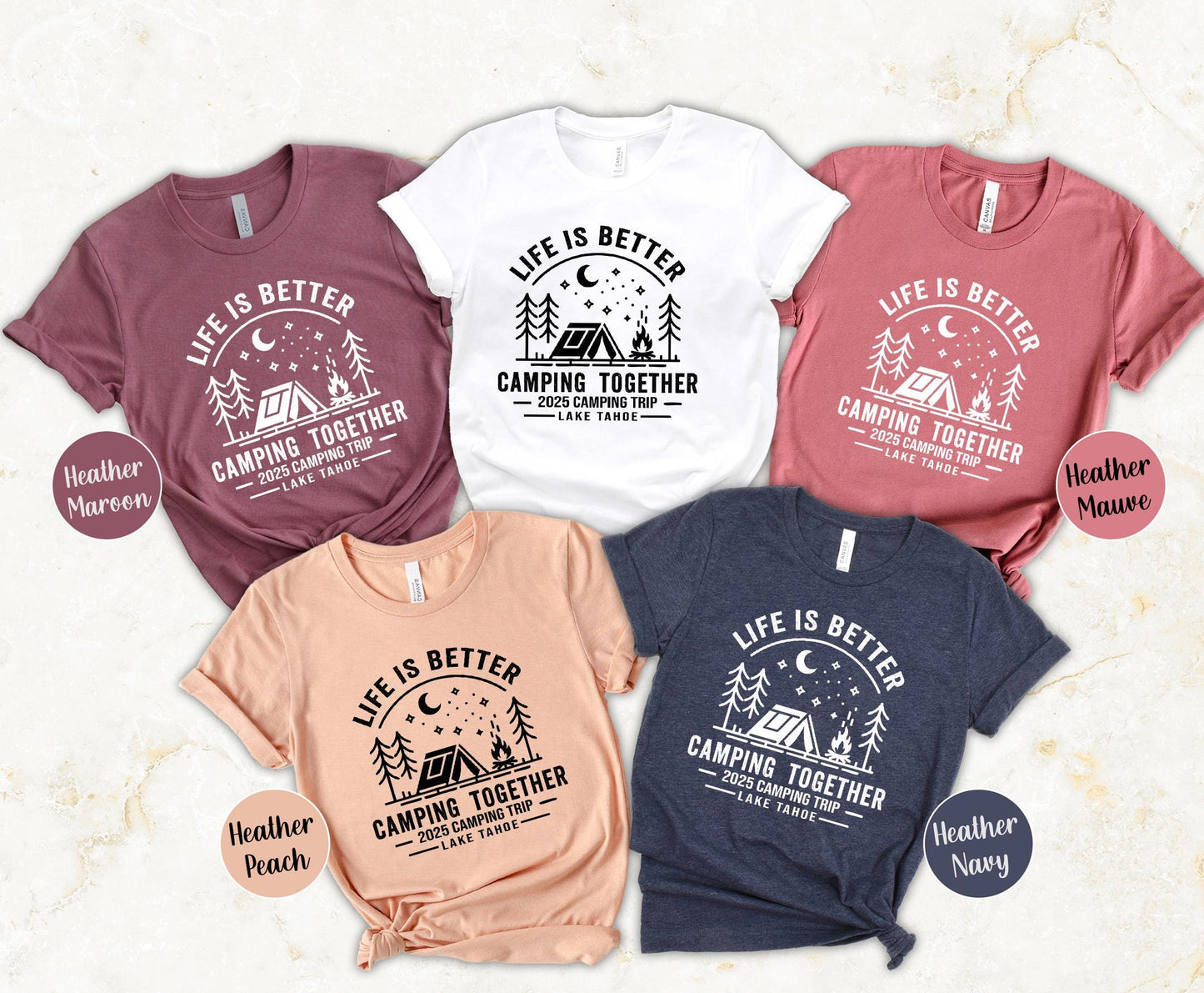 Custom Family Camping Shirts: Personalized Mountain Vacation Matching Tees