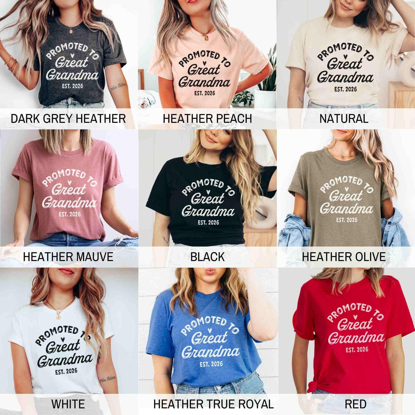 Promoted to Great Grandma Shirt New Grandma Shirt Grandma Established Gender Reveal Shirt Pregnancy Reveal Gift for Great Grandma Est.