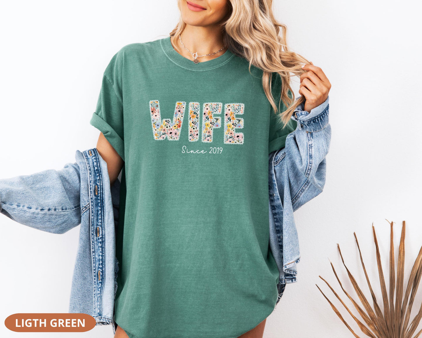Comfort Colors Floral Wifey Shirt | Personalized Married Life Tee | Anniversary Gift For Wife
