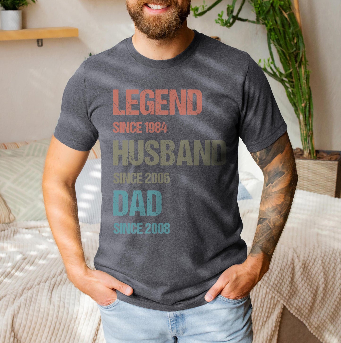 Personalized Legend Since T Shirt | Custom Birthday Year Dad Husband Grandad Gift | Legend Birthday Tee