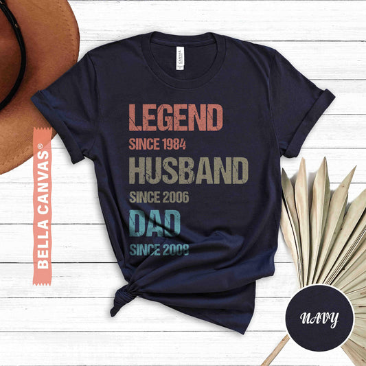 Personalized Legend Since T Shirt | Custom Birthday Year Dad Husband Grandad Gift | Legend Birthday Tee