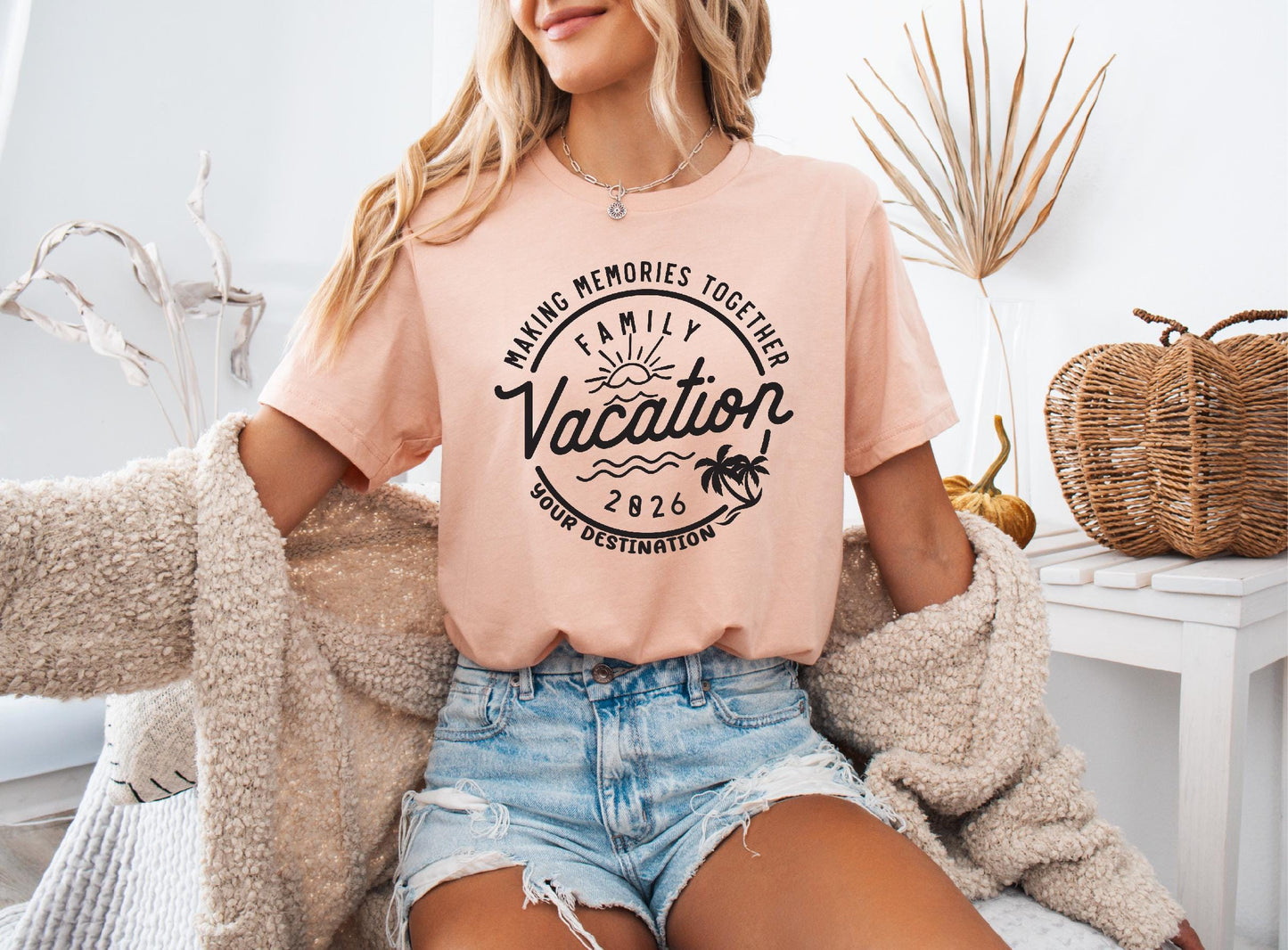 Custom 2026 Family Vacation T-Shirt: Personalized Destination Matching Tee