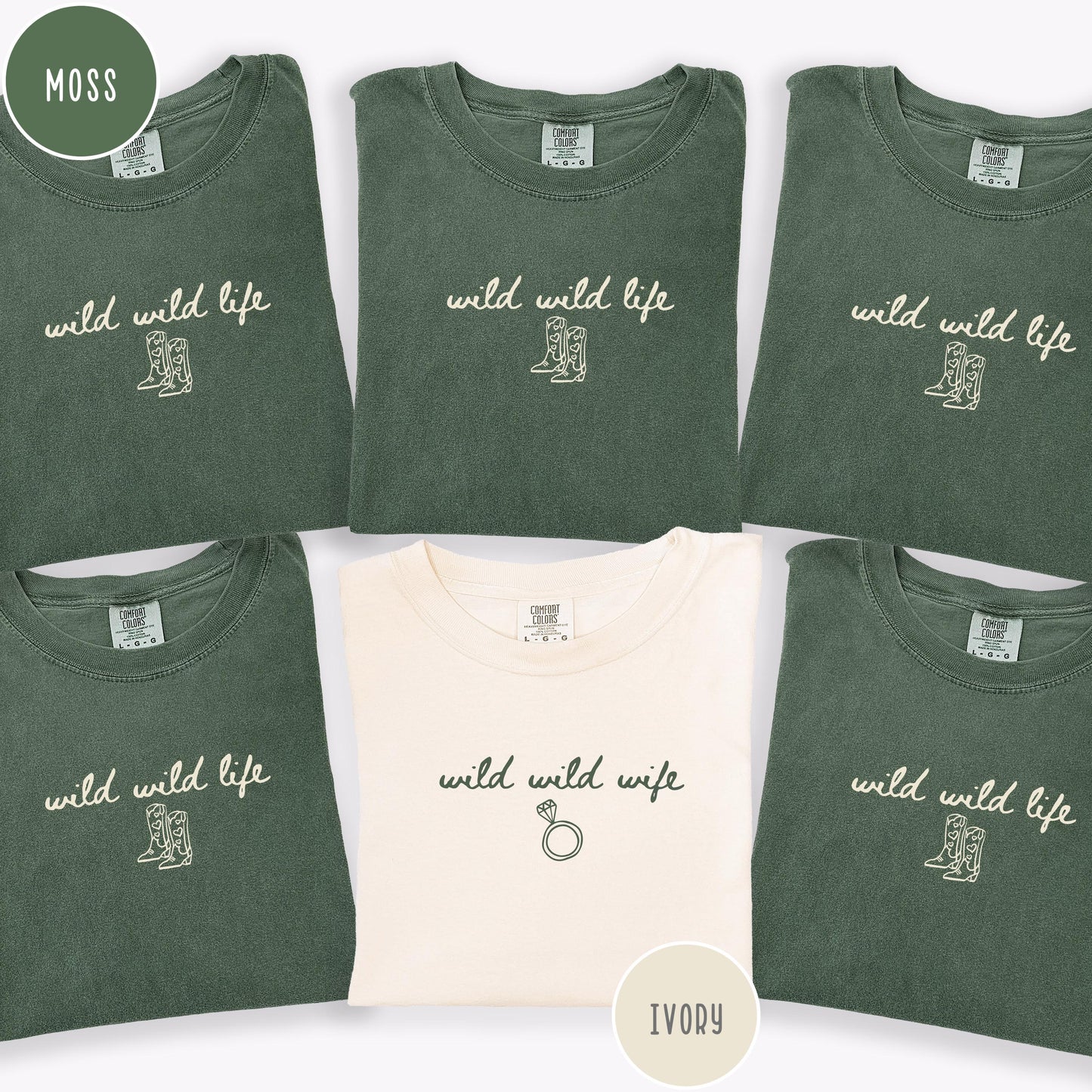 Western Nashville Bachelorette Comfort Colors Shirts | Wild Wild Wife Life Tee | Bachelorette Party Outfits