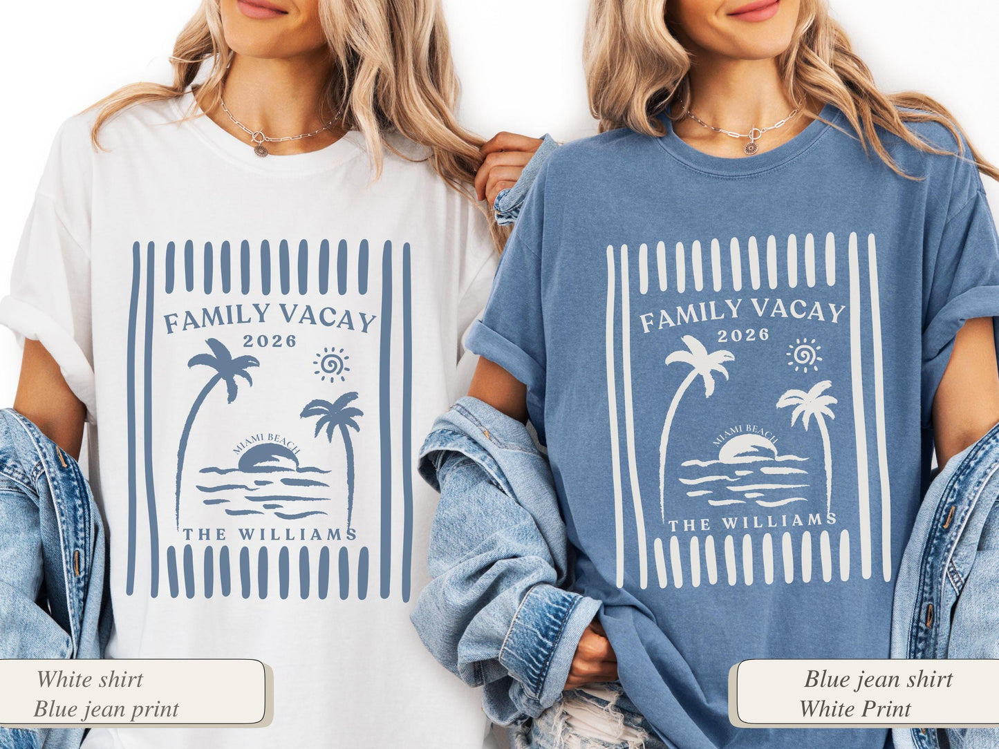 Custom Family Vacation Shirts 2026, Matching Beach Trip Shirts, Summer Family Trip Comfort Colors Tee, Girls Tropical Coastal Vacay Tshirt