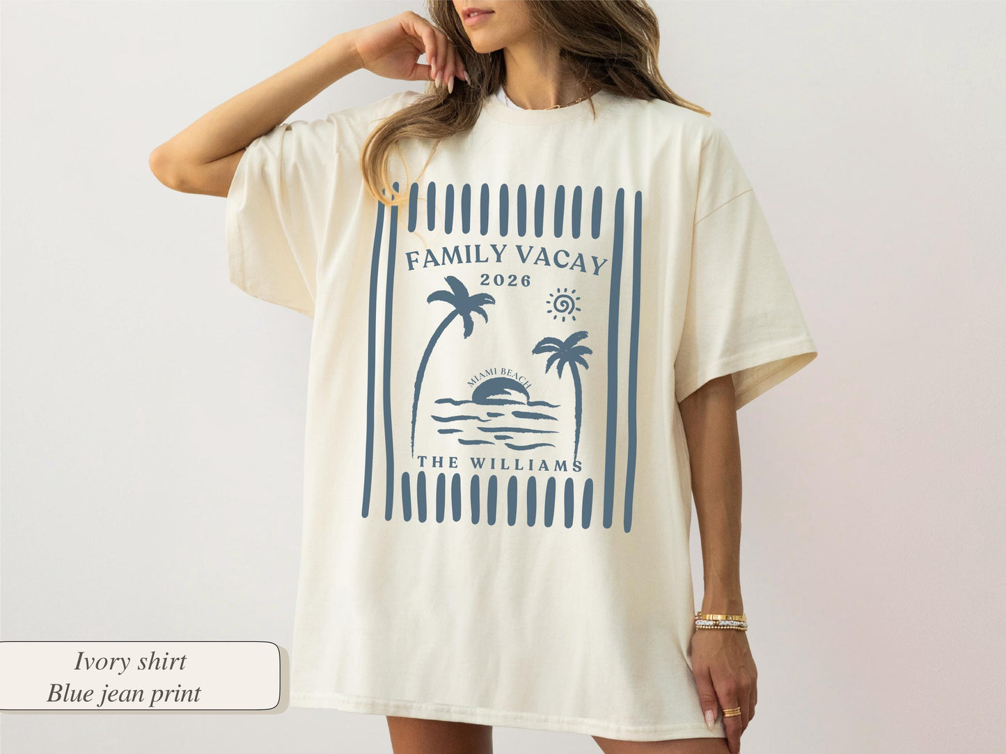 Custom Family Vacation Shirts 2026, Matching Beach Trip Shirts, Summer Family Trip Comfort Colors Tee, Girls Tropical Coastal Vacay Tshirt