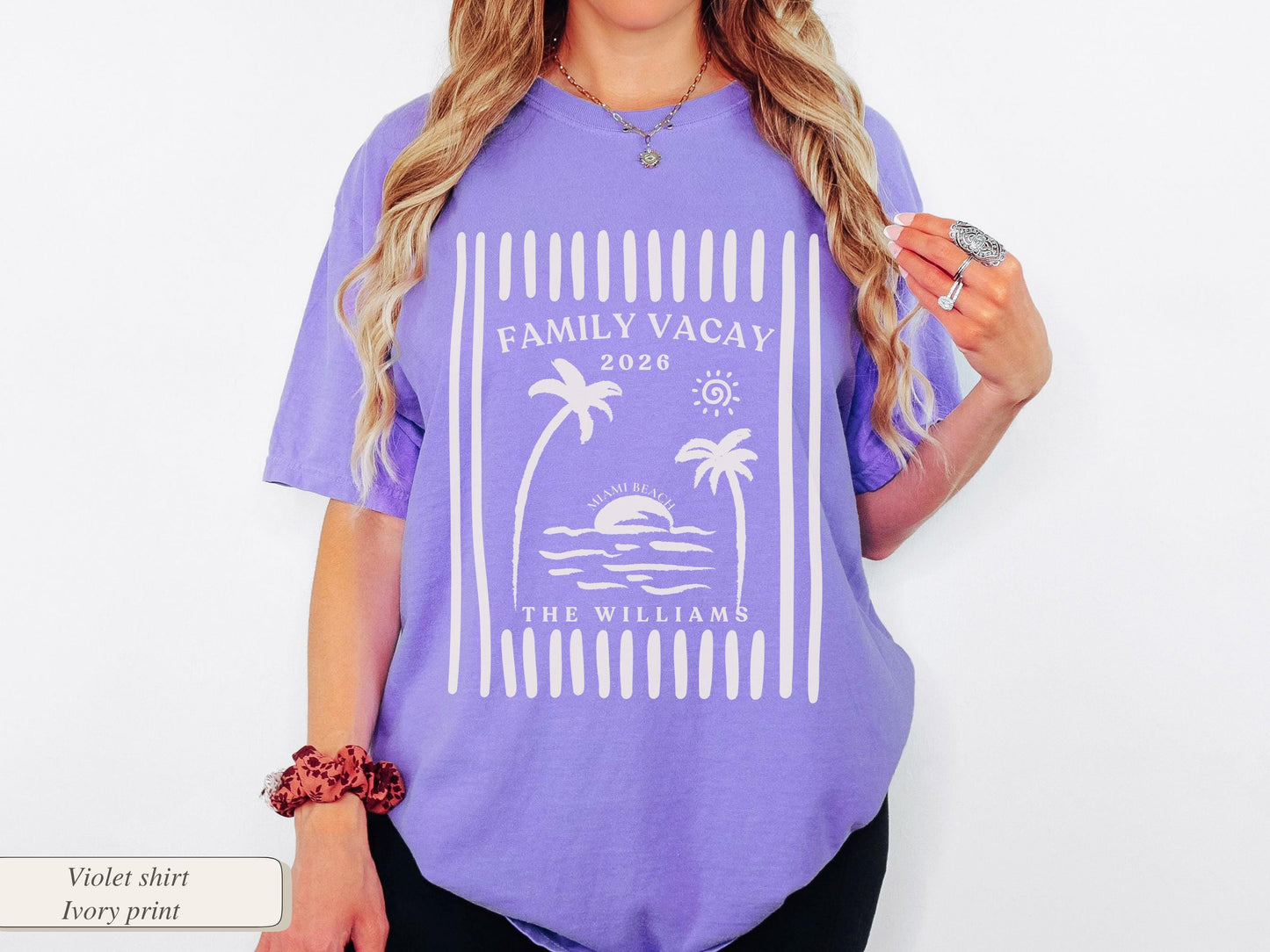 Custom Family Vacation Shirts 2026, Matching Beach Trip Shirts, Summer Family Trip Comfort Colors Tee, Girls Tropical Coastal Vacay Tshirt