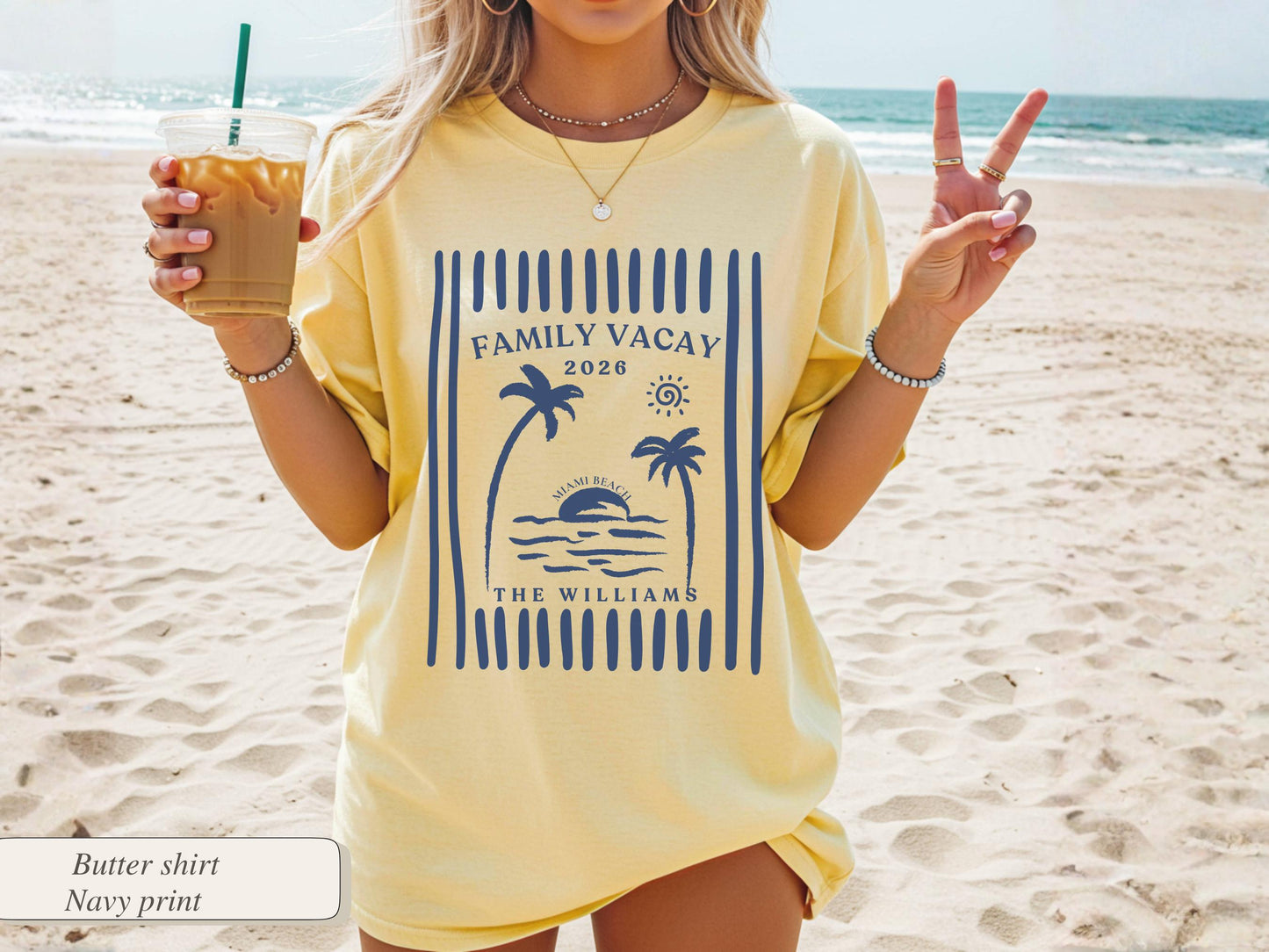 Custom Family Vacation Shirts 2026, Matching Beach Trip Shirts, Summer Family Trip Comfort Colors Tee, Girls Tropical Coastal Vacay Tshirt