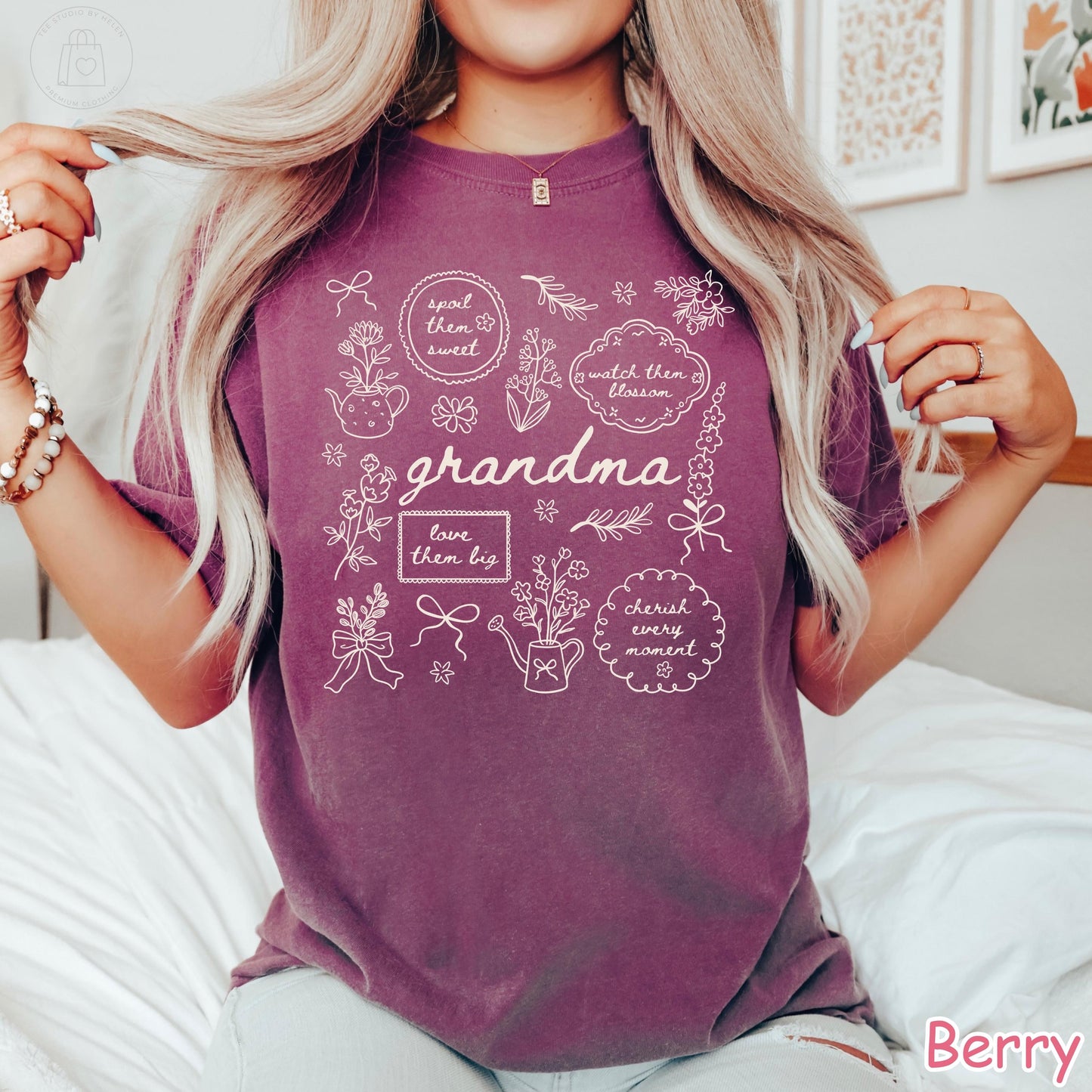 Comfort Colors® Floral Grandma Shirt, Mothers Day Gift for Grandmother, Cute Grandma Tee