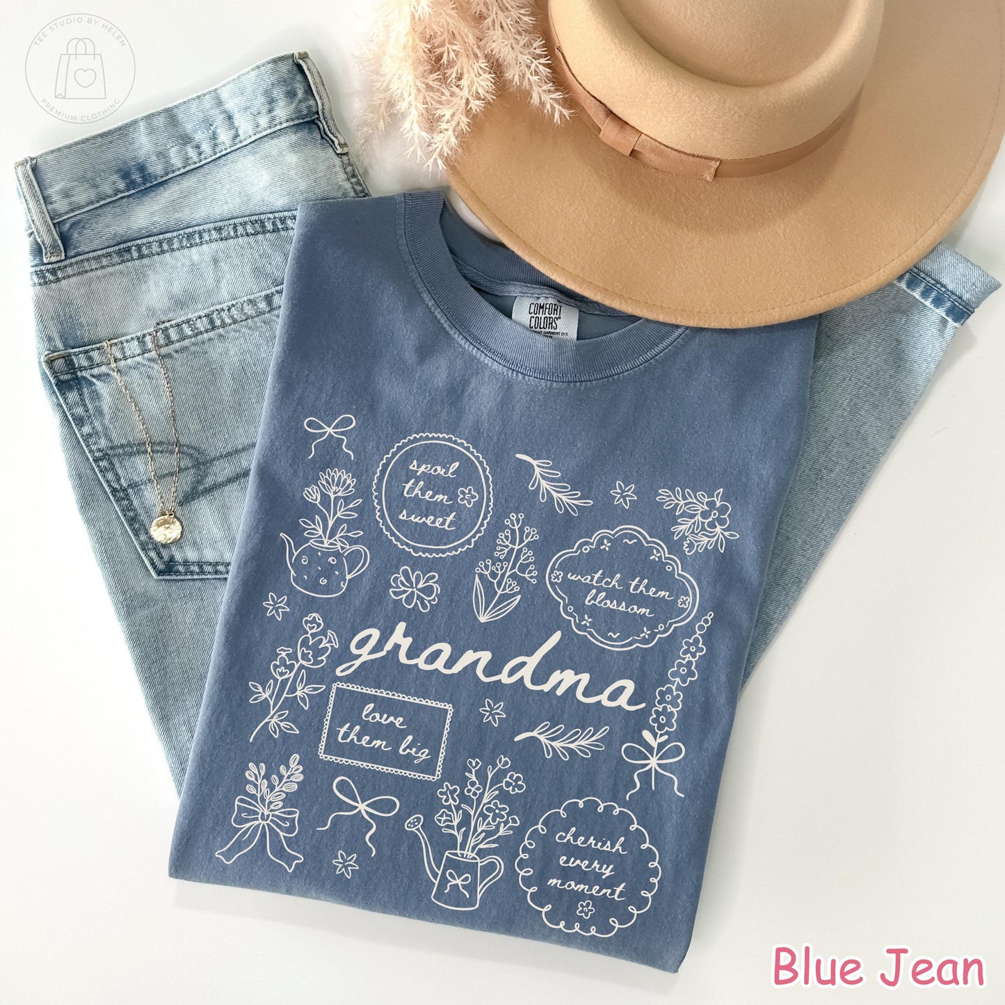 Comfort Colors® Floral Grandma Shirt, Mothers Day Gift for Grandmother, Cute Grandma Tee