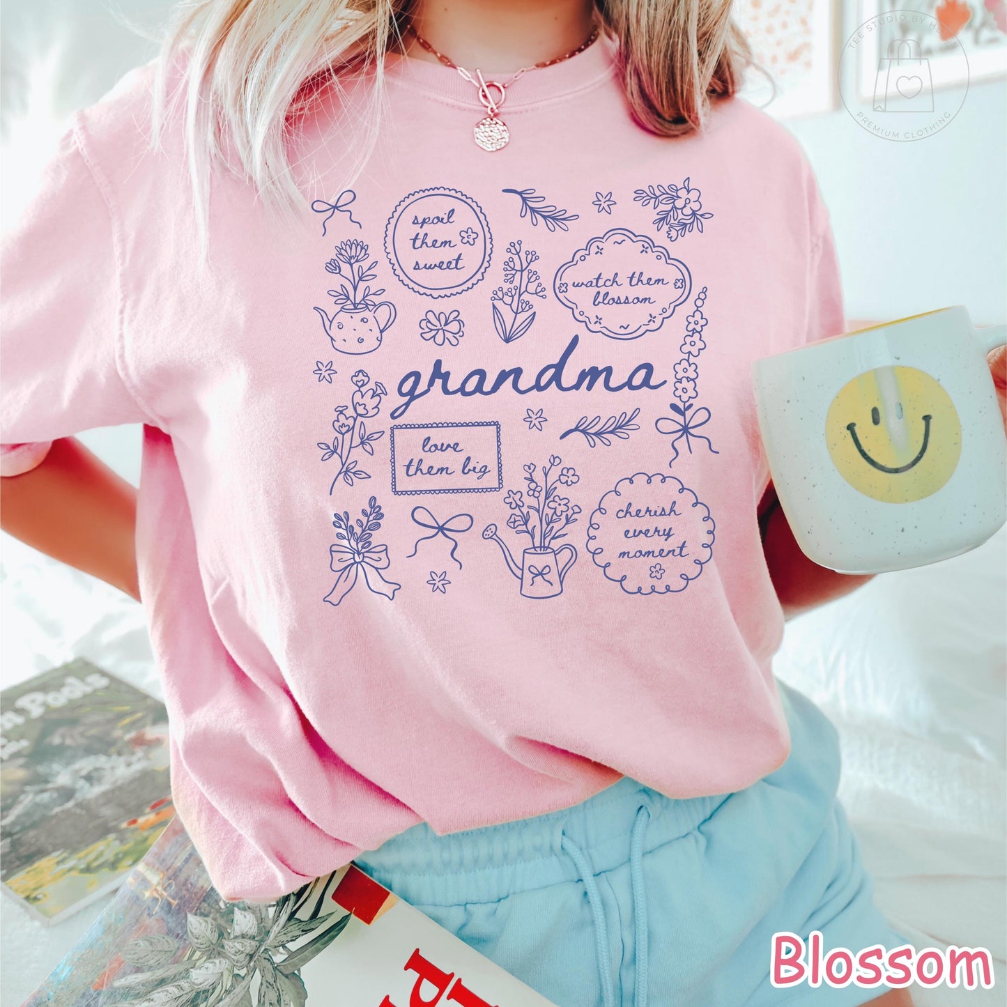 Comfort Colors® Floral Grandma Shirt, Mothers Day Gift for Grandmother, Cute Grandma Tee