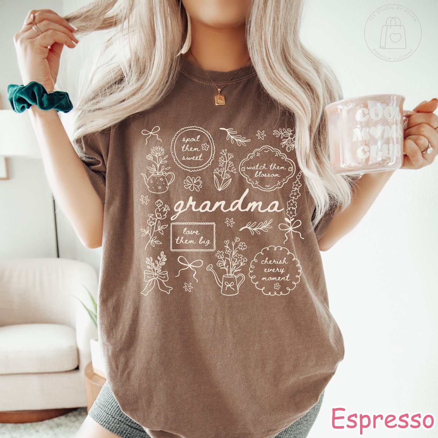 Comfort Colors® Floral Grandma Shirt, Mothers Day Gift for Grandmother, Cute Grandma Tee
