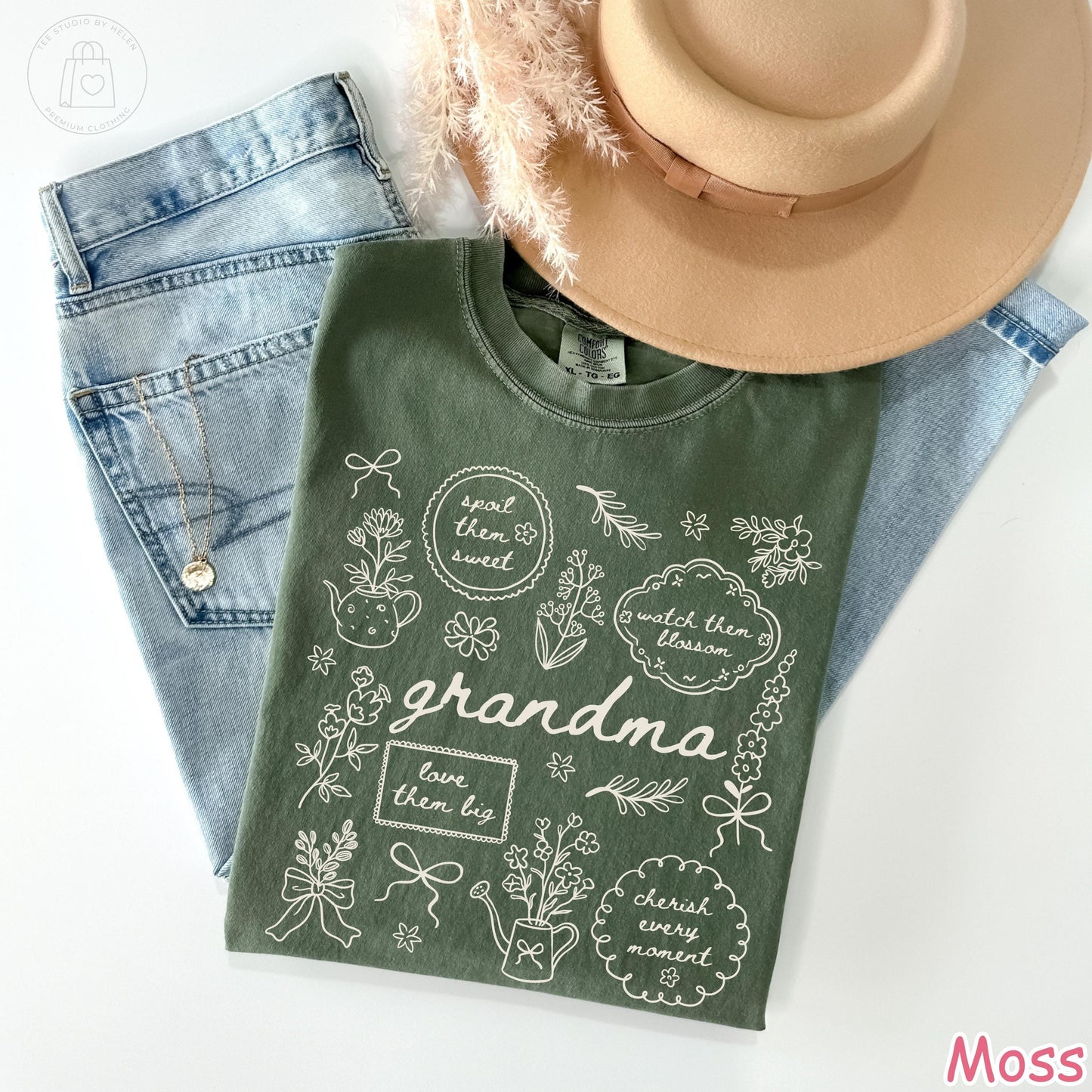 Comfort Colors® Floral Grandma Shirt, Mothers Day Gift for Grandmother, Cute Grandma Tee