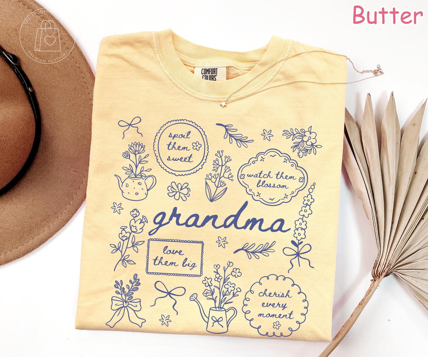 Comfort Colors® Floral Grandma Shirt, Mothers Day Gift for Grandmother, Cute Grandma Tee