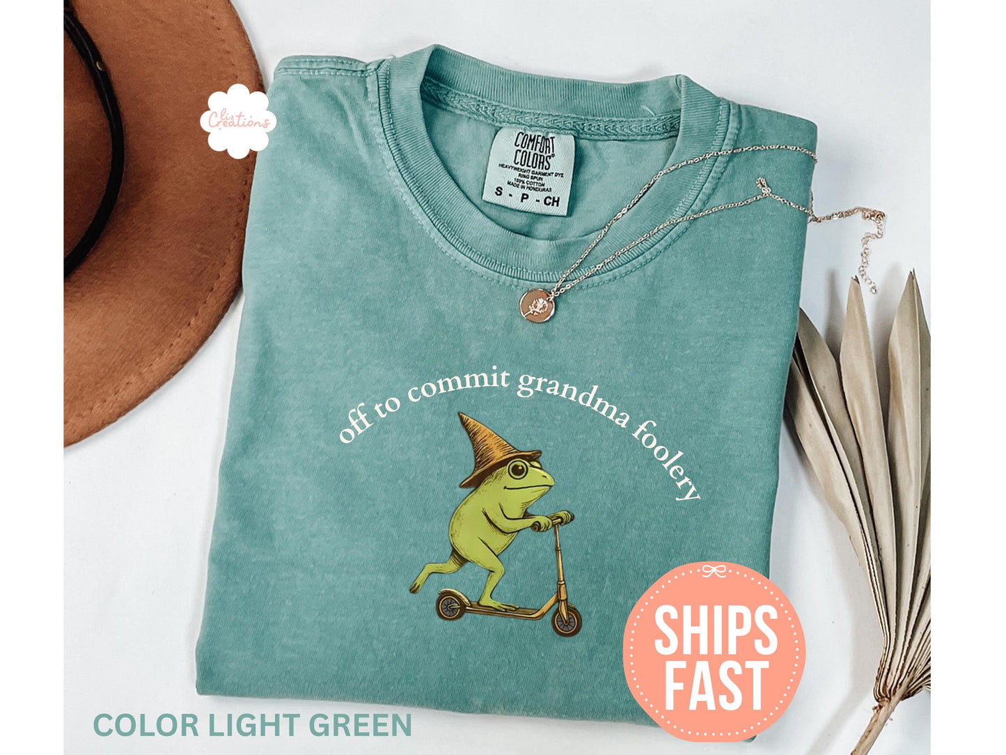 Comfort Colors® Grandma Frog Shirt, Off to Commit Grandma Foolery T-shirt, Funny Frog Scooter Gift For Grandma, Funny Grandma Tee