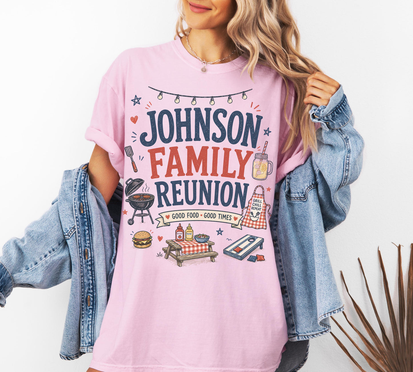 Personalized Last Name Family Reunion Shirts, Matching BBQ Tee, Custom Family Name Shirt, Cookout Group Shirts, Reunion Gift Tee