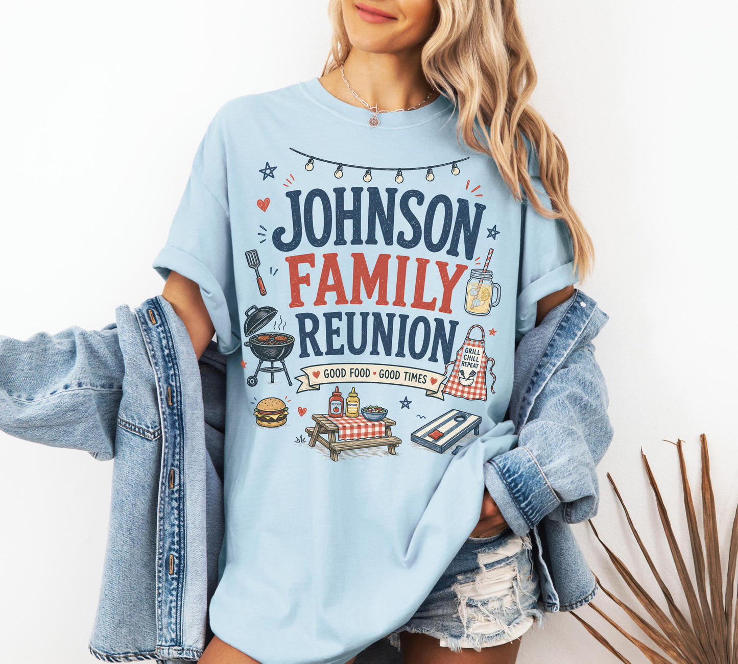 Personalized Last Name Family Reunion Shirts, Matching BBQ Tee, Custom Family Name Shirt, Cookout Group Shirts, Reunion Gift Tee