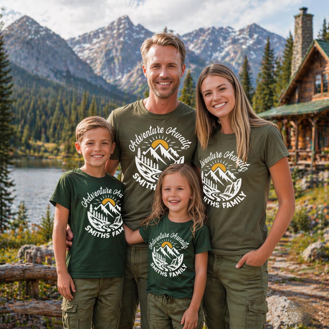 Custom Mountain Vacation Shirt: Personalized Family Camping Trip Tshirt or Sweat