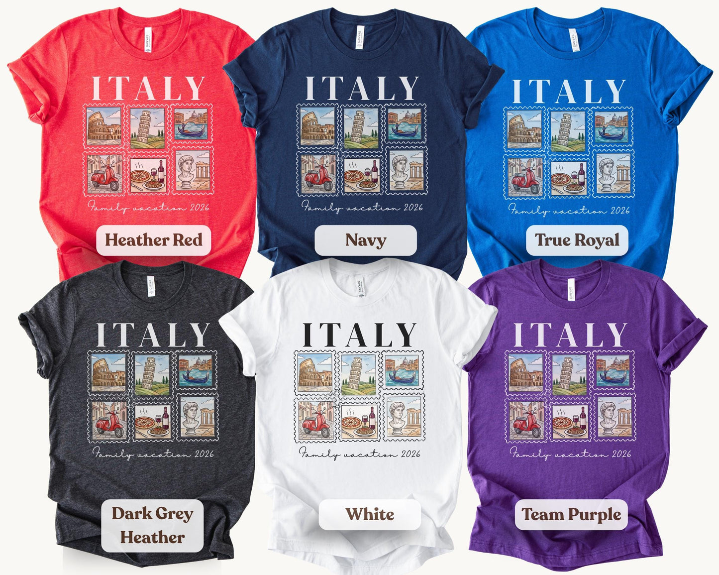 Personalized Italy Family Matching Shirts, Custom Family Vacation T-Shirts, Group Family Trip Shirts, Matching Italy Group Shirts