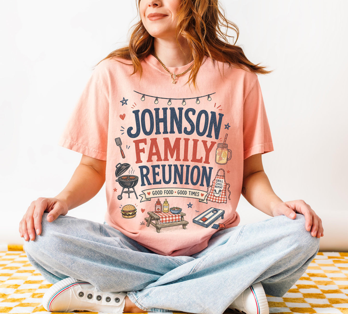 Personalized Last Name Family Reunion Shirts, Matching BBQ Tee, Custom Family Name Shirt, Cookout Group Shirts, Reunion Gift Tee
