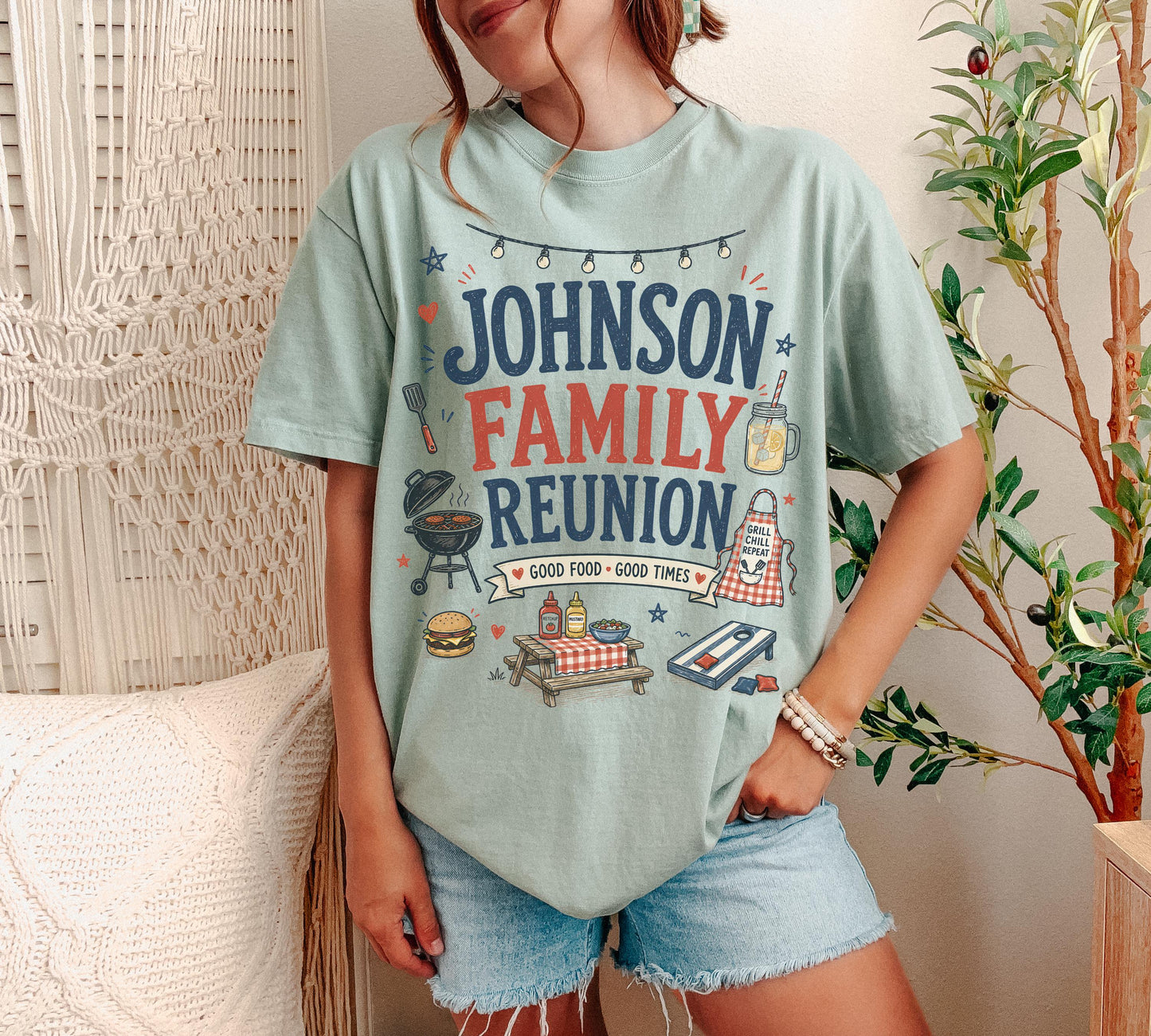 Personalized Last Name Family Reunion Shirts, Matching BBQ Tee, Custom Family Name Shirt, Cookout Group Shirts, Reunion Gift Tee